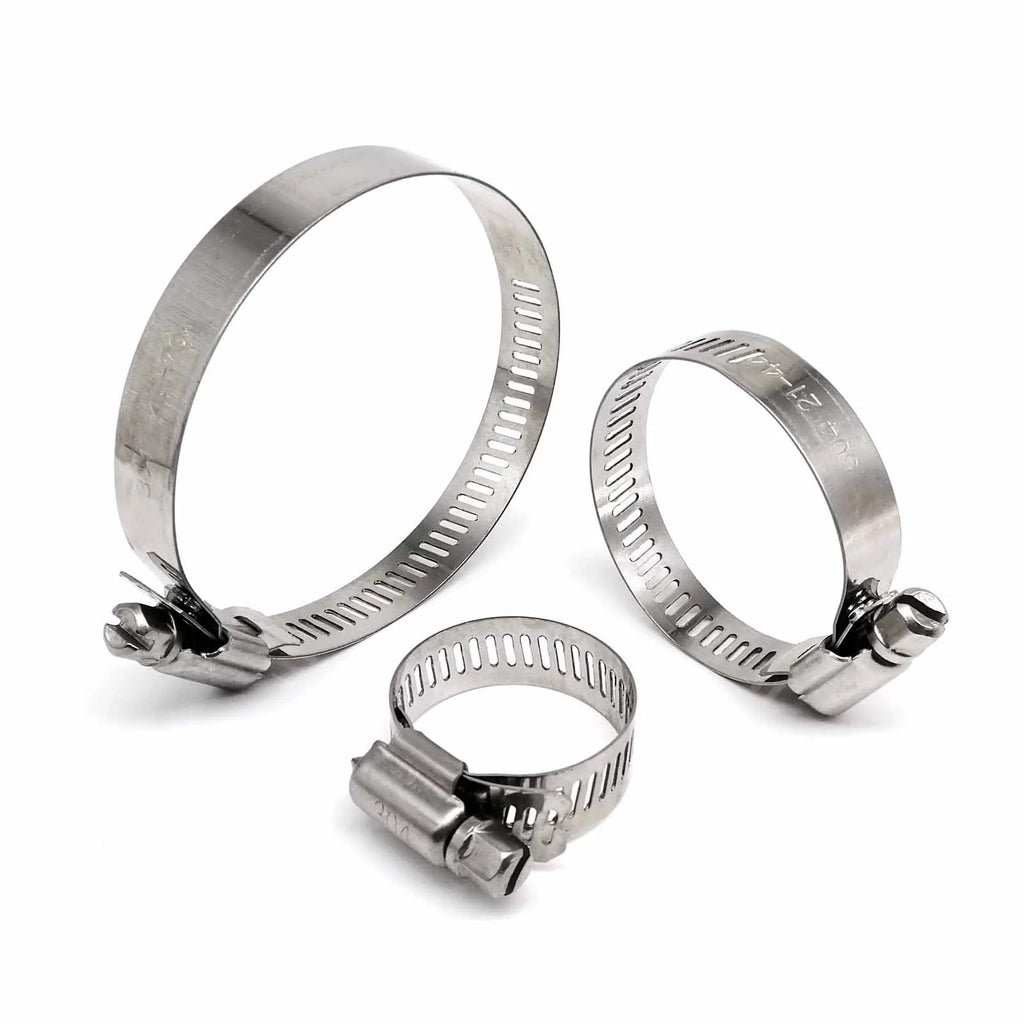 304 Stainless Steel Water Pipe Plumbing Tube Fuel Line Adjustable Hose Clamp Worm Gear Screw Drive Hose Clip Cable Tie 6mm-152mm