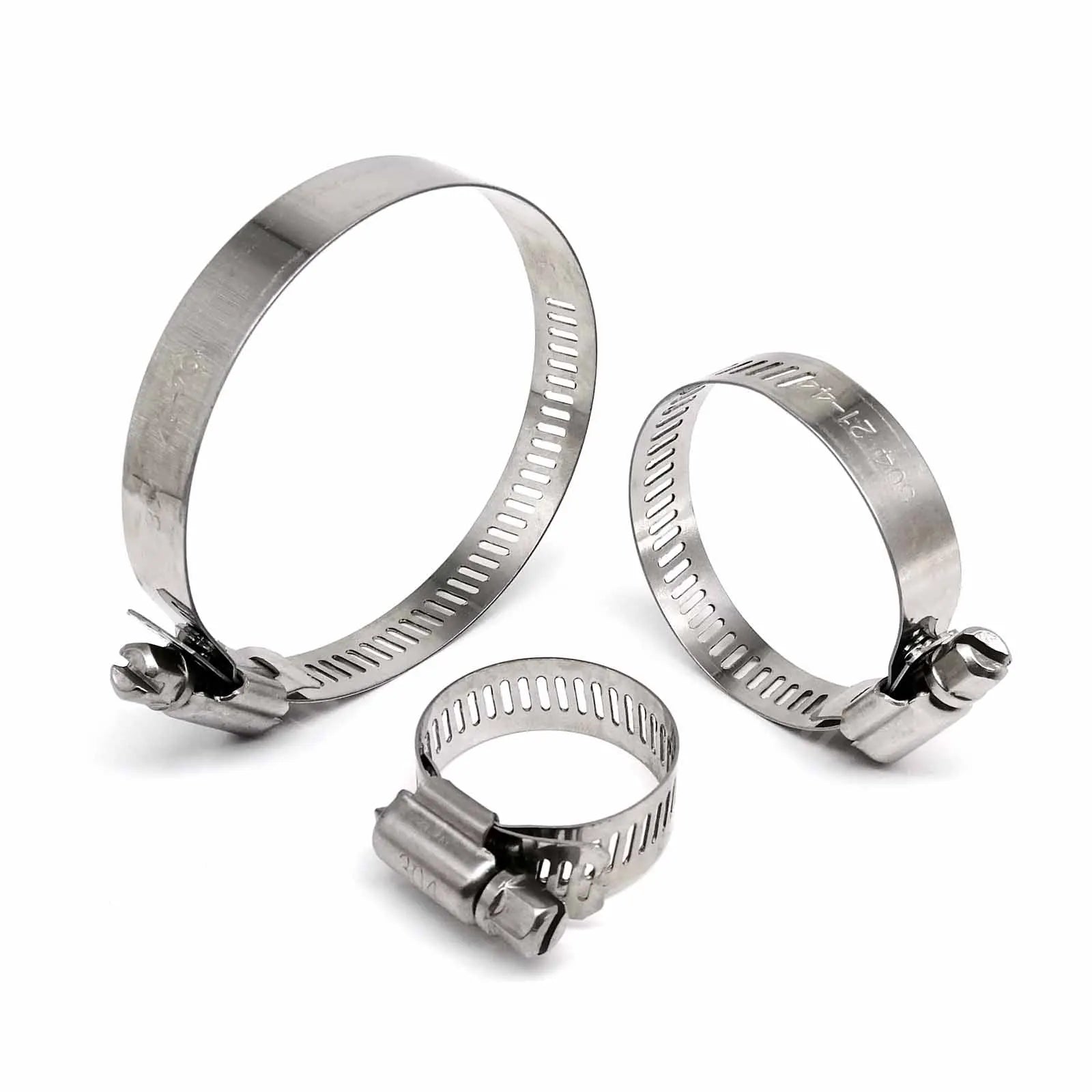 304 Stainless Steel Water Pipe Plumbing Tube Fuel Line Adjustable Hose Clamp Worm Gear Screw Drive Hose Clip Cable Tie 6mm-152mm