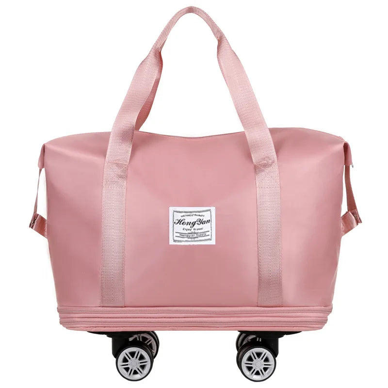 Universal Wheel Expandable Luggage Large Capacity Dry and Wet Separation Storage Travel Fitness Bag Lightweight Luggage