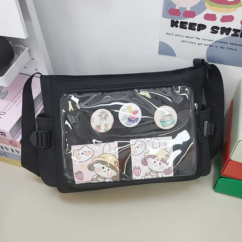 College Style Crossbody Bag with Large Capacity for Class Book Carrying Mailman Bag for Girls Casual Shoulder Crossbody Bag