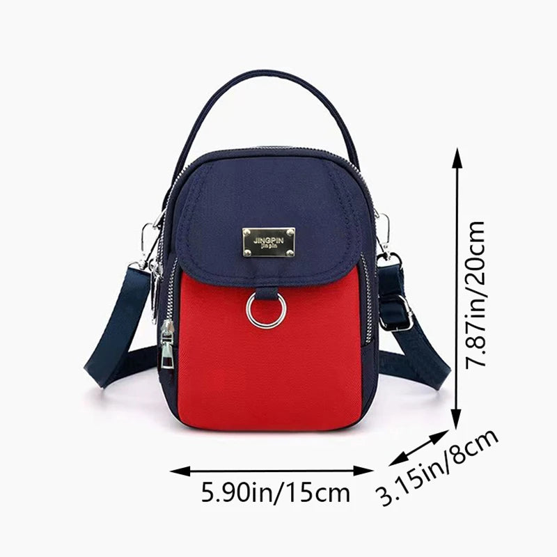 Neutral Style Shoulder Bag for Men and Women, Suitable for Travel and Photography It Is a Cross-Body Bag Made of Oxford Fabric.