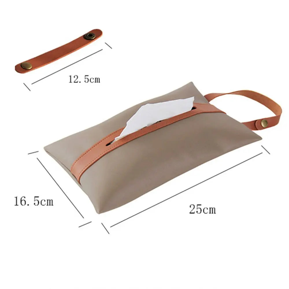 With Zipper Leather Pu Hanging For Car Hanging Tissue Cover Bag Toilet Tissue Storage Bag Car Tissue Box Paper Holder