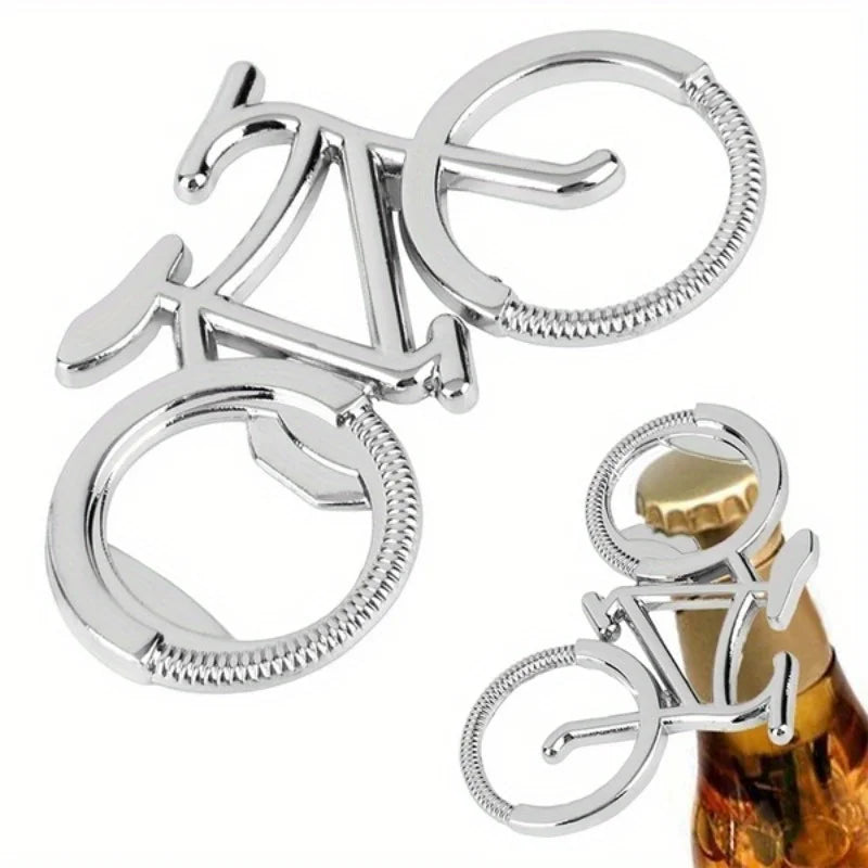 Corkscrew Metal Keychain,Stainless Steel Bike Shape Bottle Opener,Creative and Funny for Beer,Wine,Juice Opening,Kitchen Gadgets