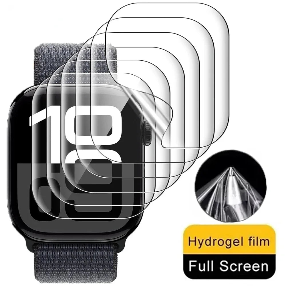 Glass Screen Protector Film For Apple Watch 11 10 46/42mm Ultra 3/2 49mm Soft Hydrogel Film iWatch 9 8 7 6 5 SE 45/41mm 44/40mm