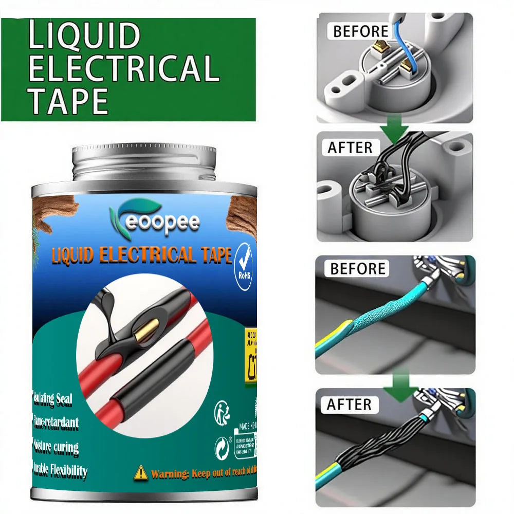 200ml Waterproof Liquid Electrical Tape Insulating Repair Paste Fix Line Glue For Wires And Cables Home Use Quick Drying Sealant