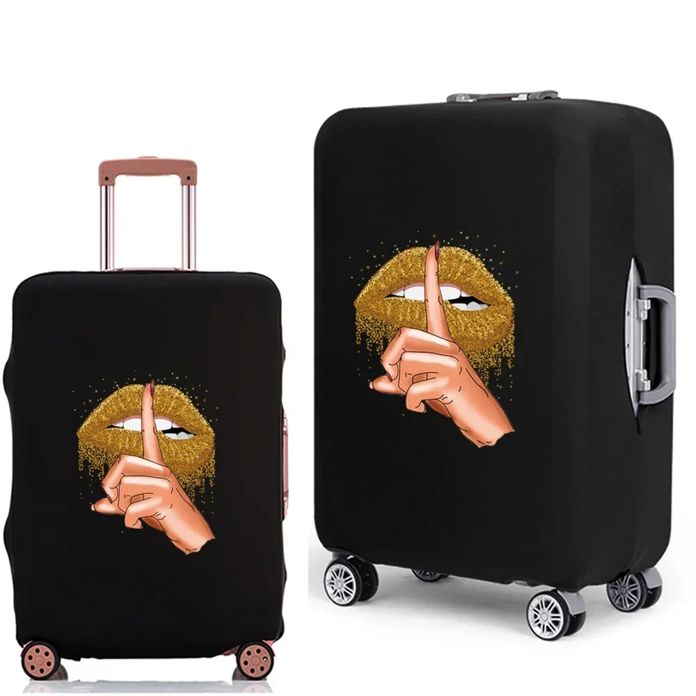 Luggage Protective Cover Thicken Elastic Luggage Dust Case Bag for 18-28 Inch Travel Suitcases Mouth Pattern Travel Accessories