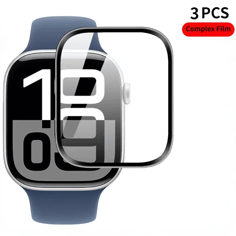 Glass Screen Protector Film For Apple Watch 11 10 46/42mm Ultra 3/2 49mm Soft Hydrogel Film iWatch 9 8 7 6 5 SE 45/41mm 44/40mm