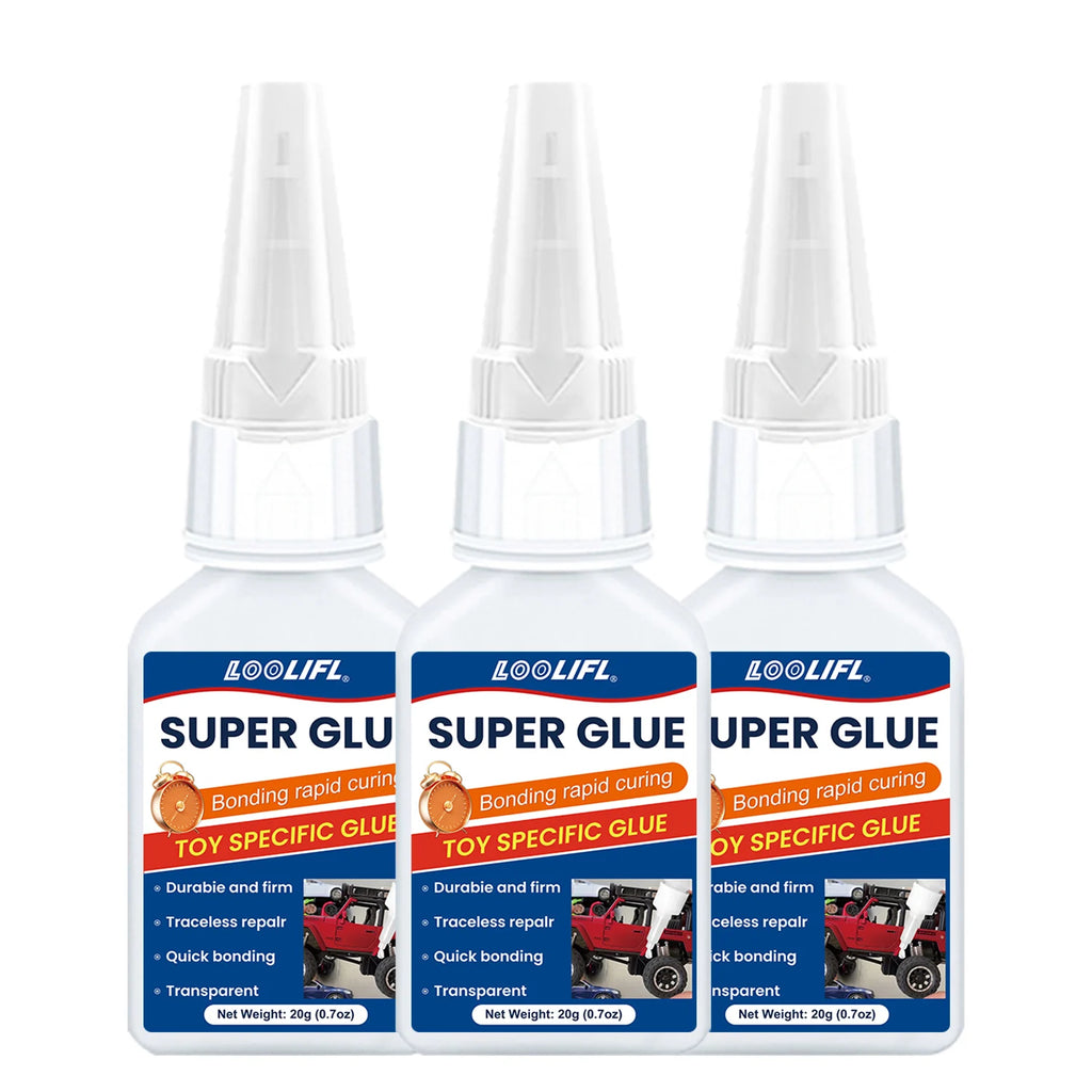 LOOLIFL 20g Cyanoacrylate Strong Adhesive - Fast Drying High Adhesive Plastic Toy - DIY Crafts for Miniature Model Restoration