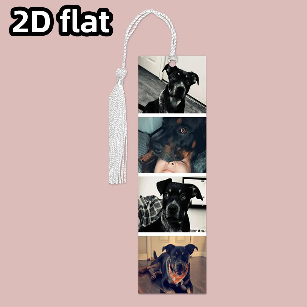 1PC Custom Photo Metal Bookmark, Add 1–4 Personal Images & Tassel, Unique Wedding or Anniversary Gift Idea for Loved Ones