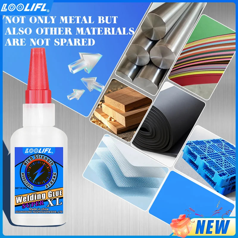 LOOLIFL 50g Transparent High-Strength Super Glue - Oil-Based Instant Repair Glue, Trace-Free & Fast-Drying, Free Dropper