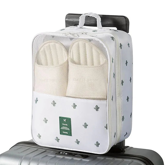 Double Layer Travel Shoe Organizer Bag Waterproof Breathable Mesh Trolley Sleeve Portable Storage Pouch for Sneakers And Slipper