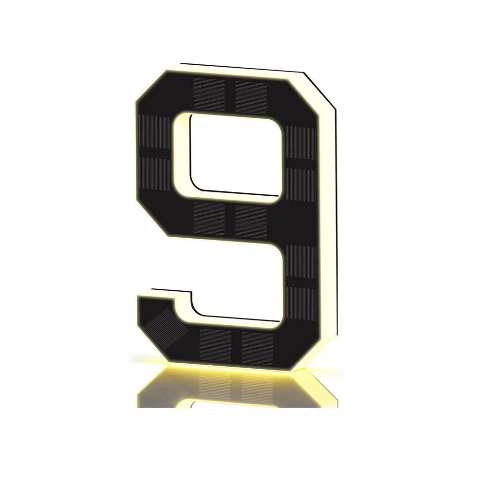 17CM Solar House Number Lights,House Sign Light Sensor, Address Sign Solar House Number Sign Led Address Number for Outdoor