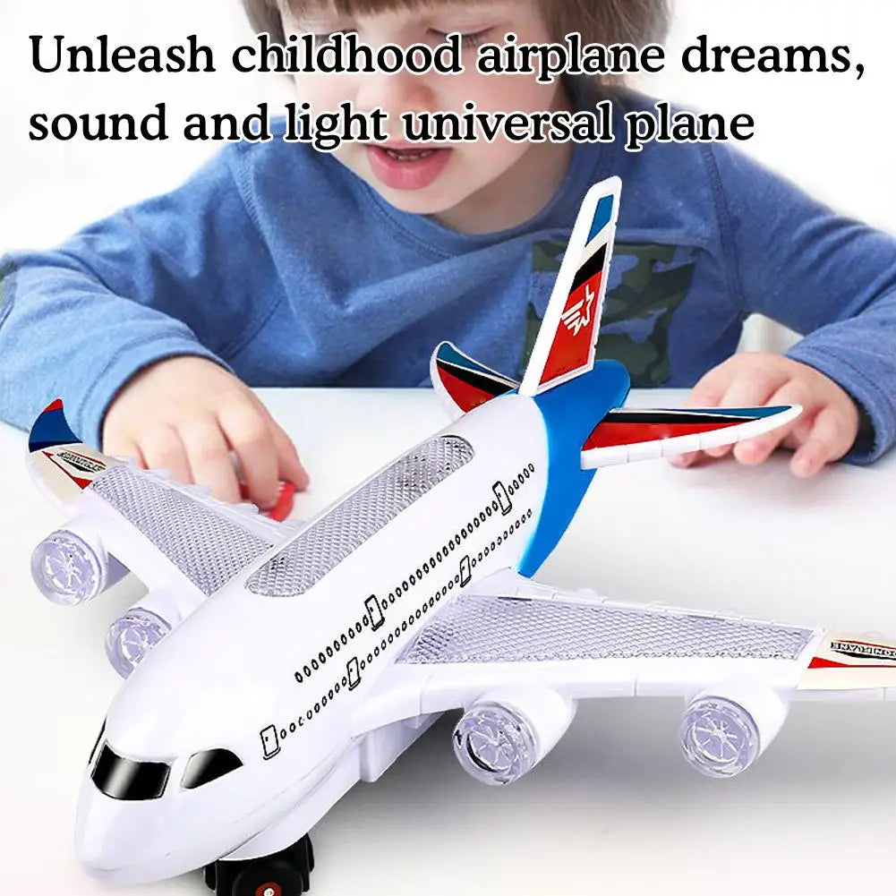 Electronic Aeroplane Toy with Music Autopilot Flash Sound Aircraft Automatic Rotation Plane t Airplane Toy