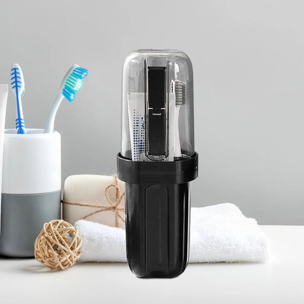 2Pcs Compact Toothbrush Case with Toothpaste Holder Lightweight Travel Toothbrush Storage Box for Family Outdoor Daily Use