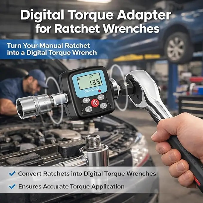 Precision Torque Wrench Adapter Electronic Torque Converter with Digital Display, 1/2", 1/4", 3/8" for Bicycles DIY Repairs