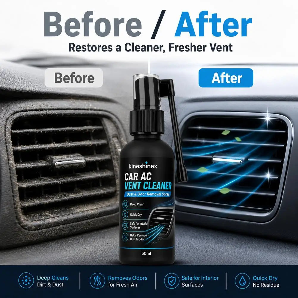 Car AC Vent Cleaner Spray Air Conditioner Duct Deodorizer Deep Cleaning Dust Removal for Auto Interior Care 50/100ml