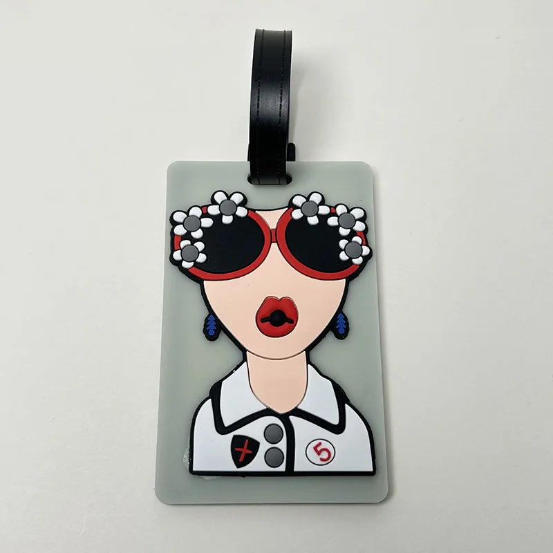 New Design Creative Modern Goddess Travel Accessories Luggage Tags Suitcase Fashion Silicon Portable Travel Label Tag