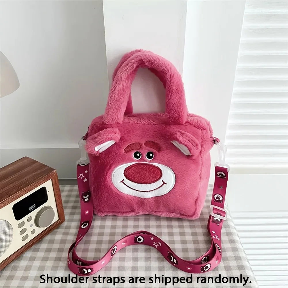 1pc Disney Stitch, Strawberry Bear Crossbody Bag, Cute Portable Shoulder Bag, Handbag Commuter Bag