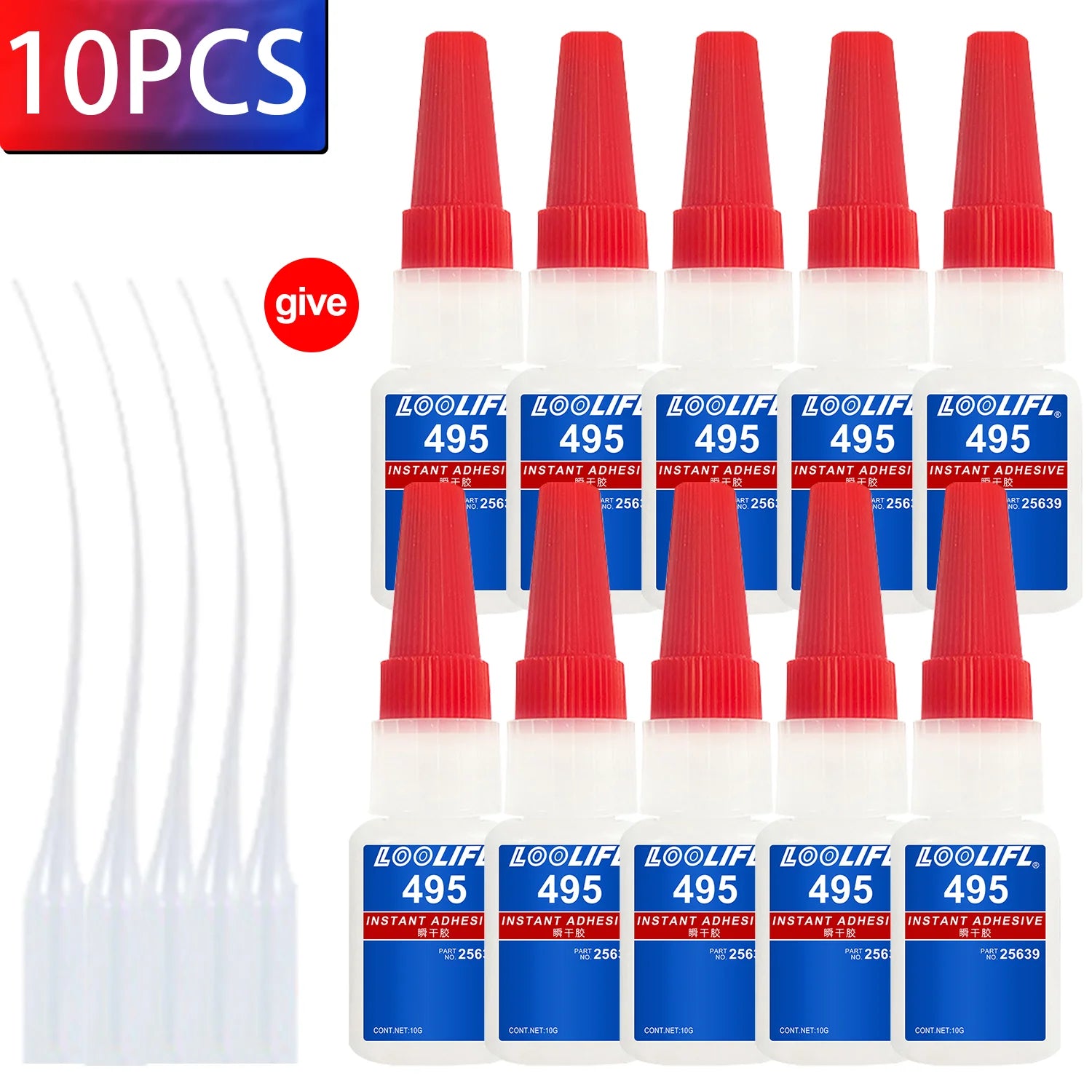 LOOLIFL 496 Multi-Purpose Super Glue Cyanoacrylate Adhesive  Instant Fast Adhesive diy Wood Glass Stronger All Bonding Glue tool