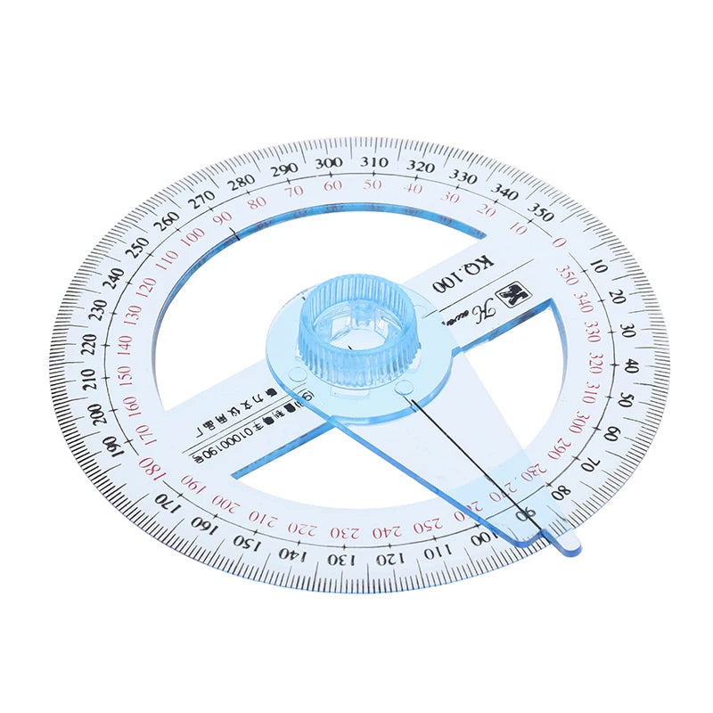 1pcs 360° Plastic Degree Protractor Angle Edge Finder Measuring Ruler Student Tool