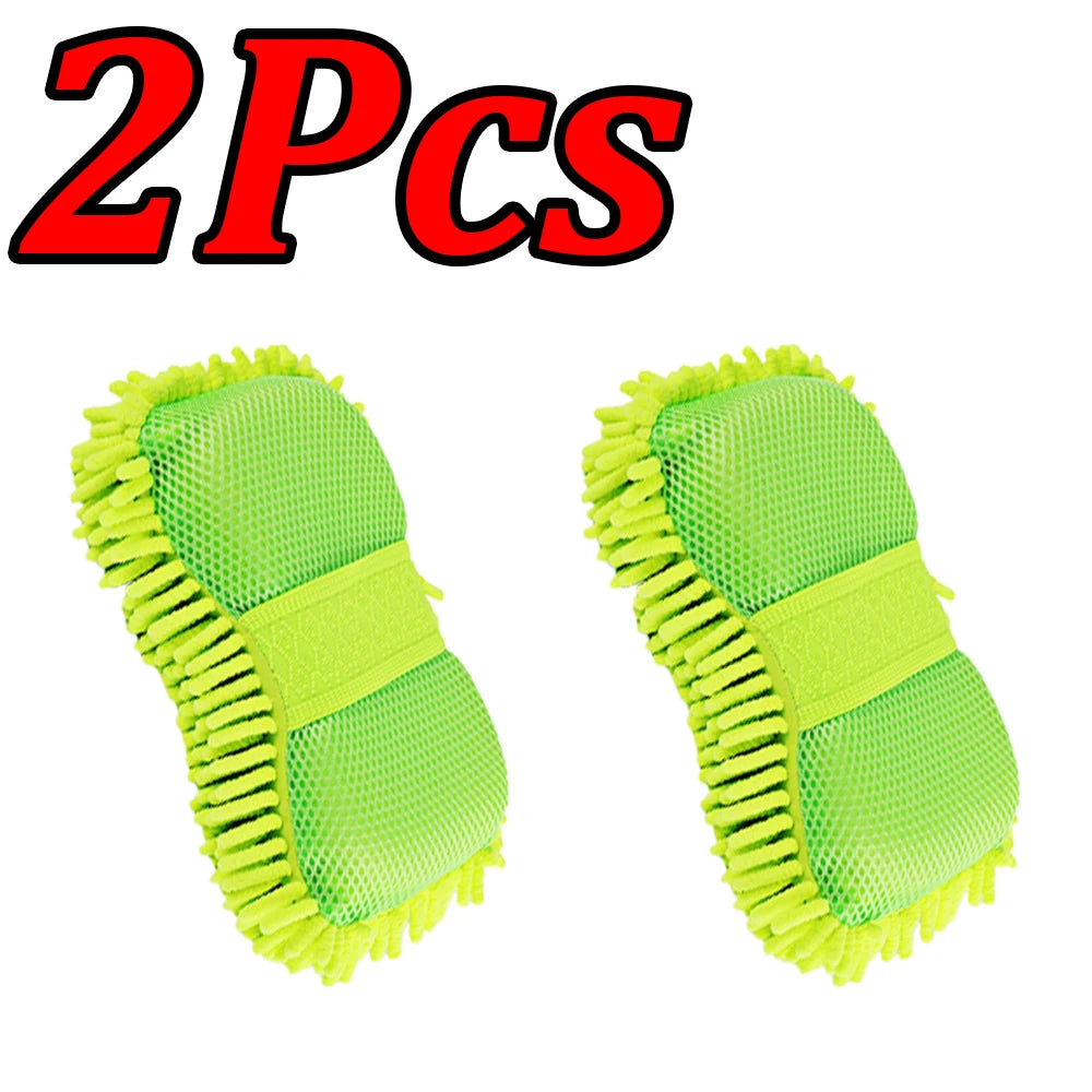 1-4Pcs Chenier Car Wash Sponge Car Gloves Automatic Washing Towel Gloves Ultra-fine Fiber Care Washing Brush Pad Cleaning Tool