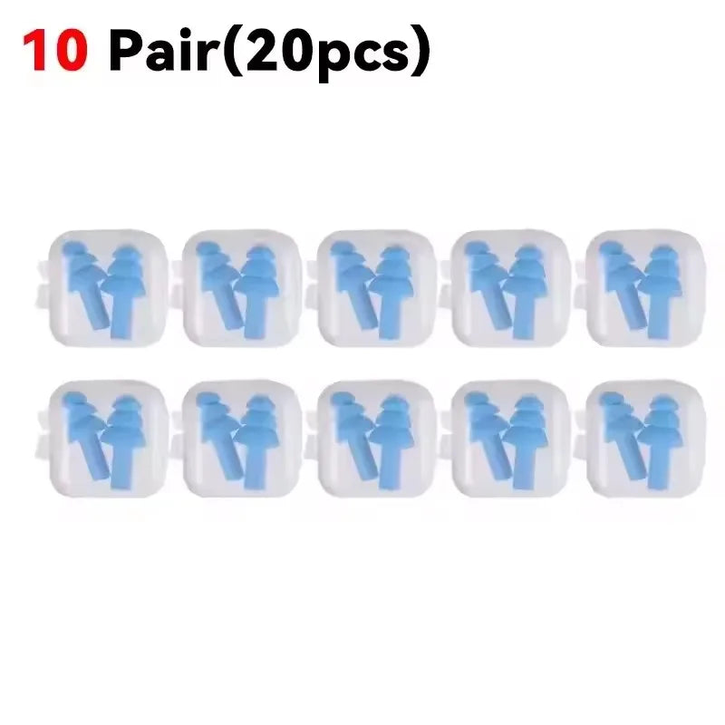 20/1Pair Ear Plugs Sleeping Noise Cancelling Reusable Silicone Sound Block Earplugs Summer Waterproof Swimming Ear Plug With Box