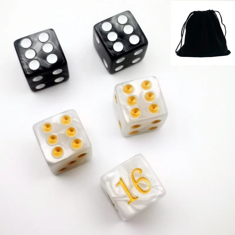 5pc/lot D6 Dice 6 Faces Dice Luck Lab Backgammon Game Dice Acrylic Dice D6 16mm Casino Dice DND Dice
