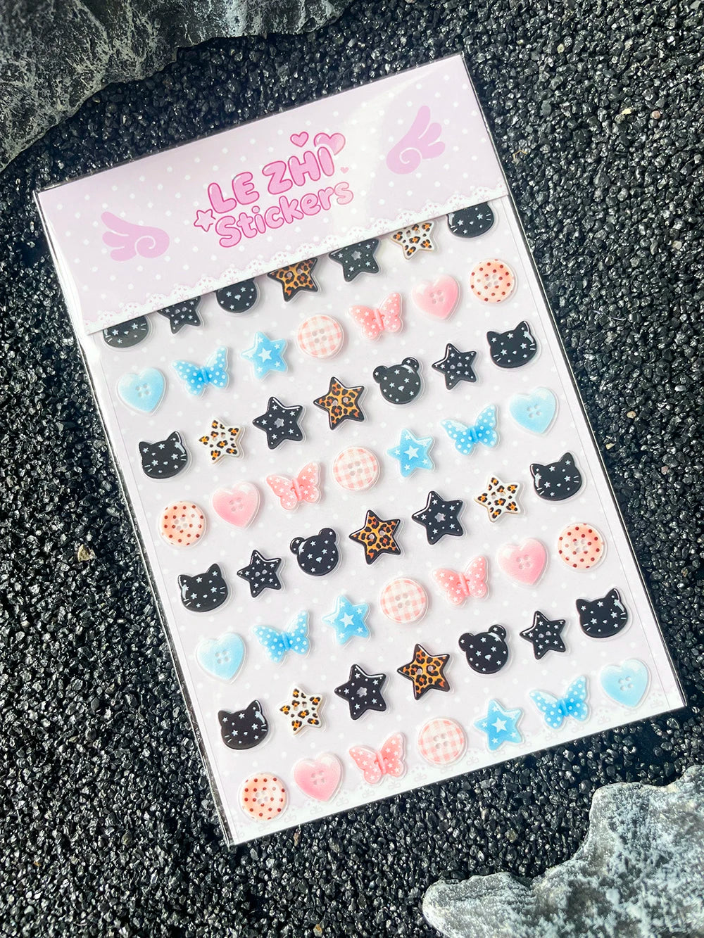 Kawaii Mini Cute Retro Sweet Button Design Nail Art Sticker Ultra-Thin Self-Adhesive Slider Diy Luggage Tags Stickers