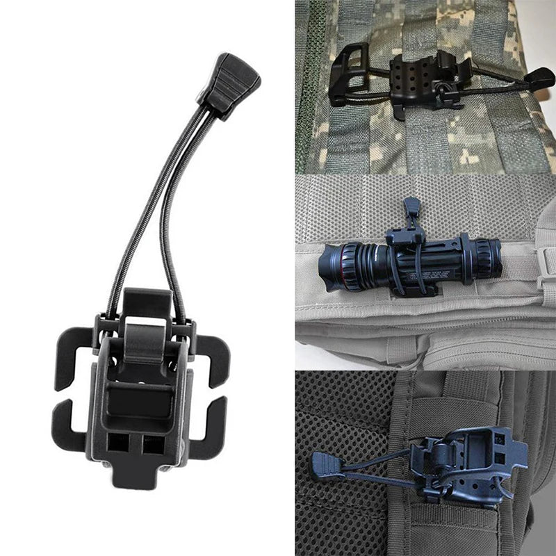 Tactical Flashlight Clip Molle Hiking Accessories Multifunction Hanging Buckle Shovel Clamp Axe Clamp Bracket Military Backpack