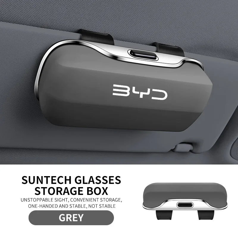For BYD Atto 3 Tang F3 E6 Yuan Plus Song Max F0 Qin G3 I3 Han Auto Car Visor Sunglasses Glasses Case Glasses Holder Clip Box