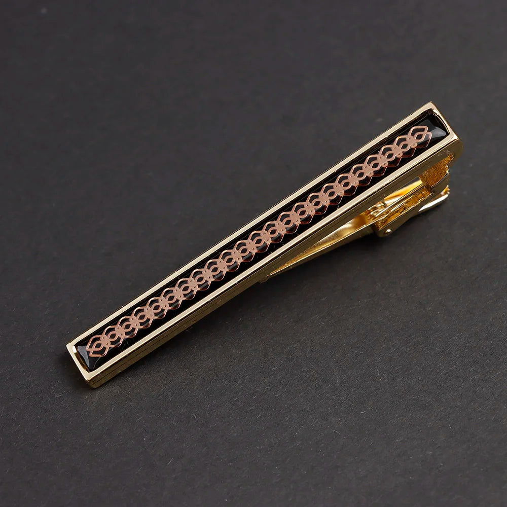 New High Quanlity Classic Golden Sliver 6cm Designer Metal Tie Clips Set Necktie Pin For Men Business Banquet Accessories Gift