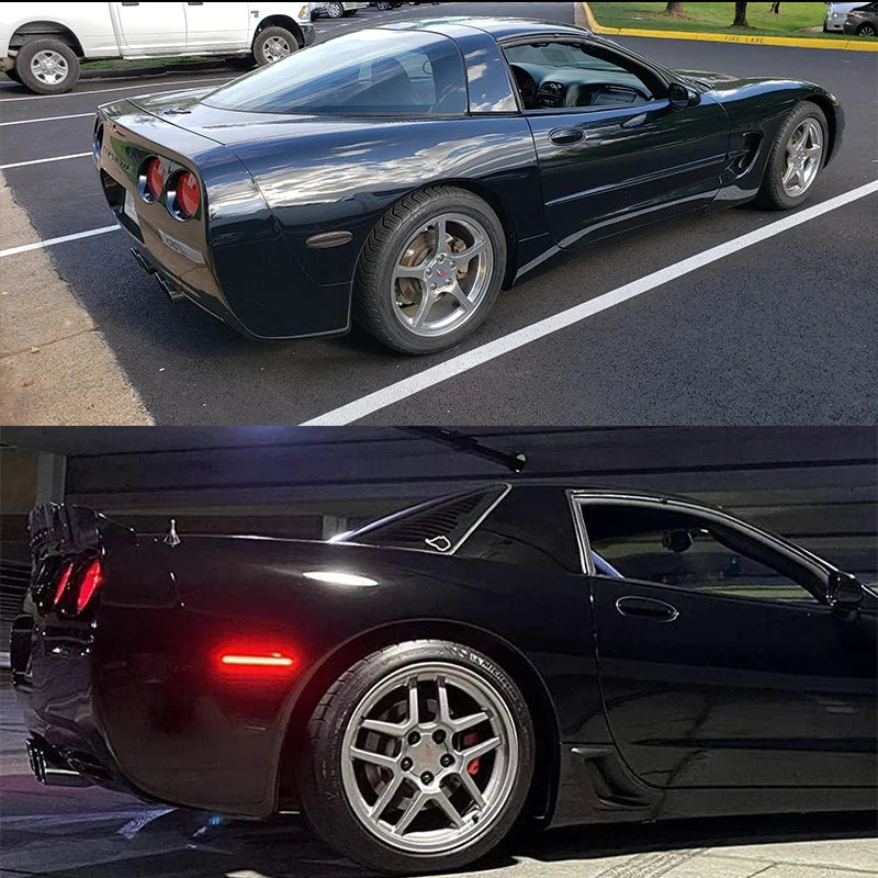 2Pcs LED Side Marker Light Rear Fender Lights Red Signal Lamps for Chevrolet Corvette C5 1997-2004 Coupe Z06 Convertible