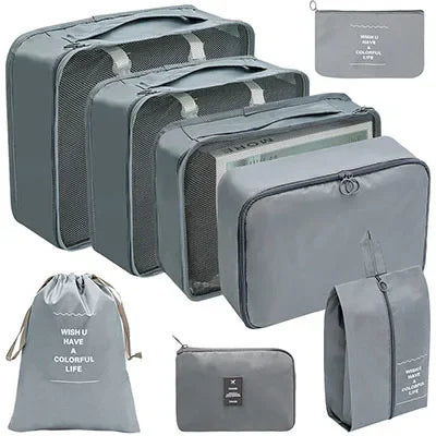 8/9PCS Set Packing Cubes For Travel Waterproof Clothes Underwear Shoes Toiletries Organizer Tidy Pouch Travel Storage Bag