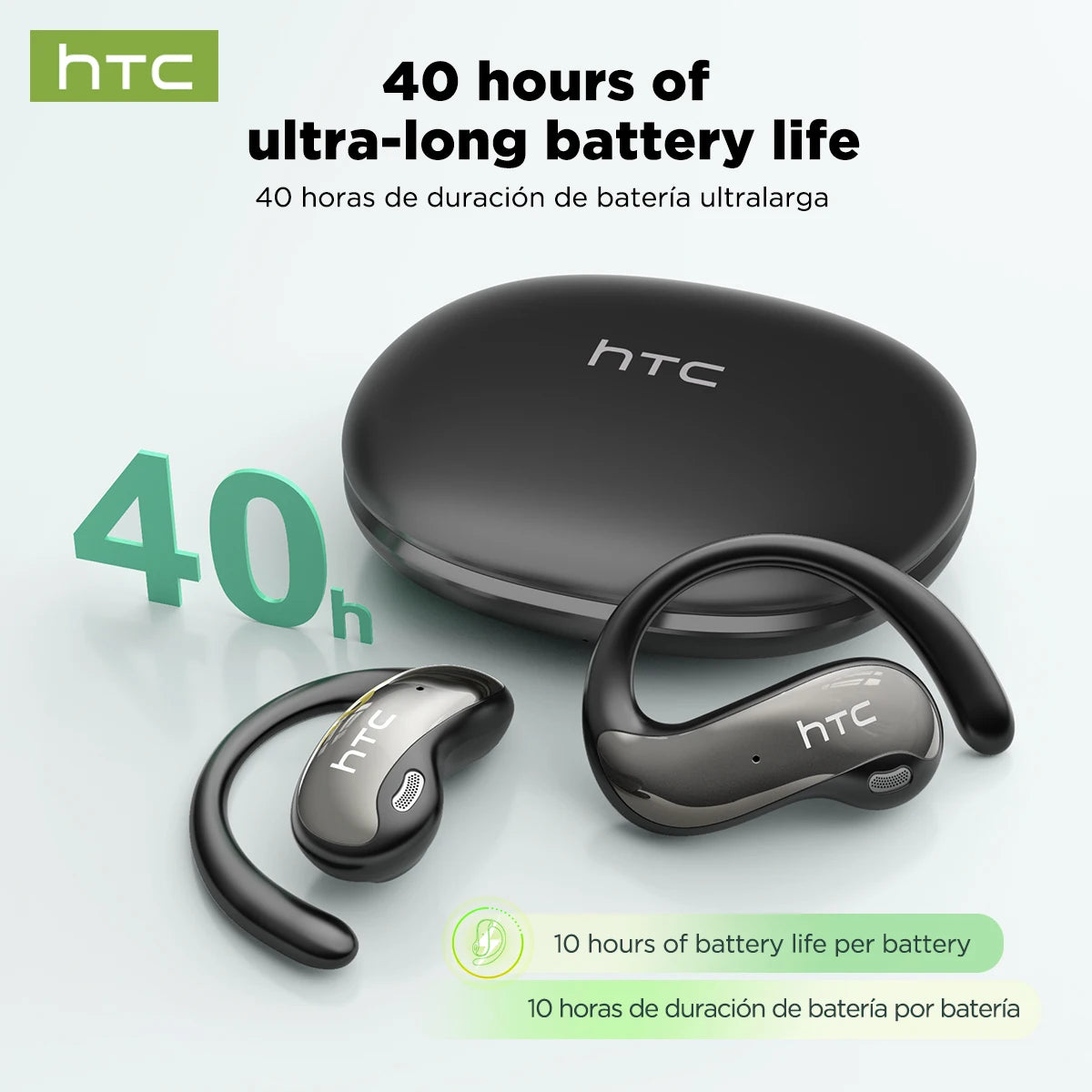 Bluetooth Wireless Headset HTC NE19 Open Ear Sports Earbuds Strong Bass Waterproof Ear Hook Stereo Bluetooth Auricles Choice