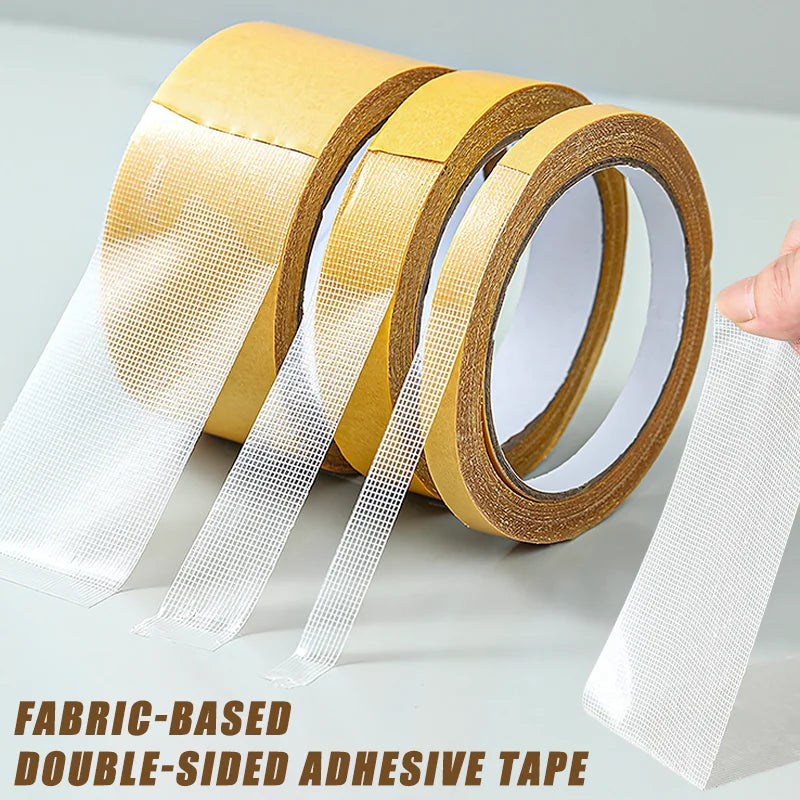 5/10m Double-sided Cloth-based Tape High Adhesive Heavy Duty Translucent Mesh Waterproof Traceless Powerful Adhesive Tape