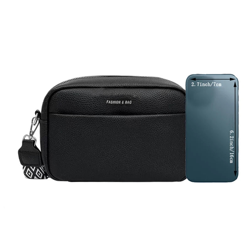 Elegant Faux Leather Camera Crossbody Bag Letter Strap Adjustable Lightweight for Daily Commute Casual Stylish Functional Bag