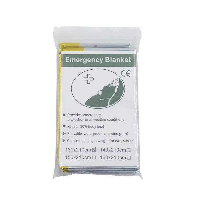 Outdoor emergency blanket portable insulation cold-proof aluminum foil reflective survival mountaineering field first aid