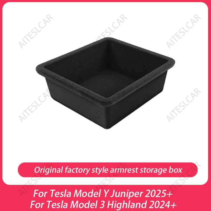 Central Control Storage Box for Tesla Model 3/Y+ Modely Juniper Center Console Organizer Tray Armrest Cubby Drawer Accessories