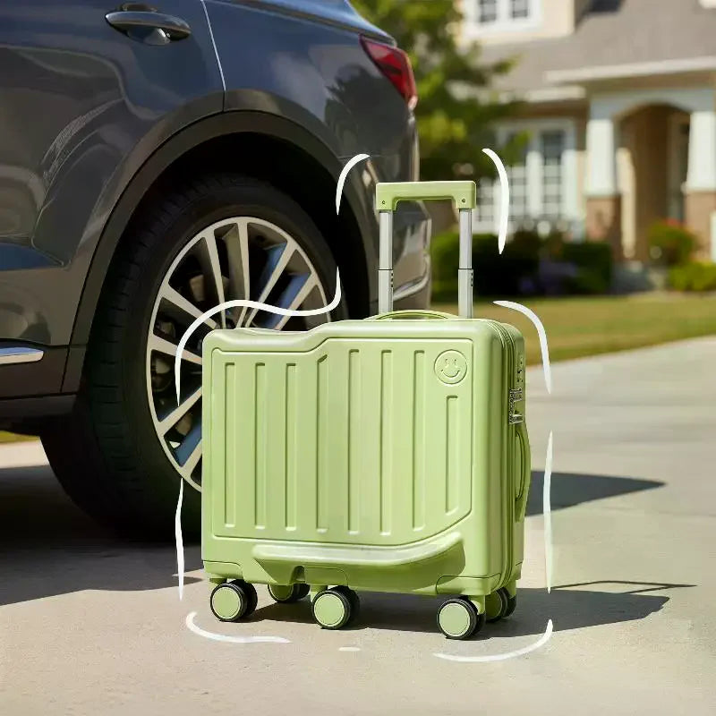 Kids Luggage Ride On 20 Inch Carry On Password Lock Portable Rolling Suitcase for Short Trip Toddler Birthday Present Travel Cut