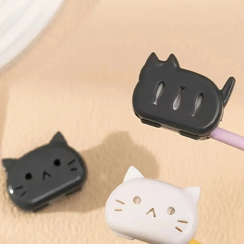 Adorable Cartoon Cat Toothbrush Head Protectors Set of 4, Portable Hygiene Covers for Travel, Business & Daily Family Use