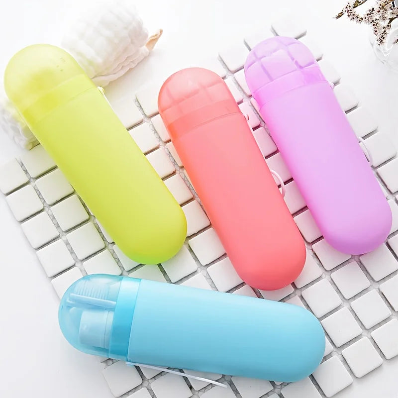 2/1 Travel Toothbrush Toothpaste Case Cover Holder Portable Hiking Camping Toothbrush Storage Box Wash Cup Cosmetic Capsule Case