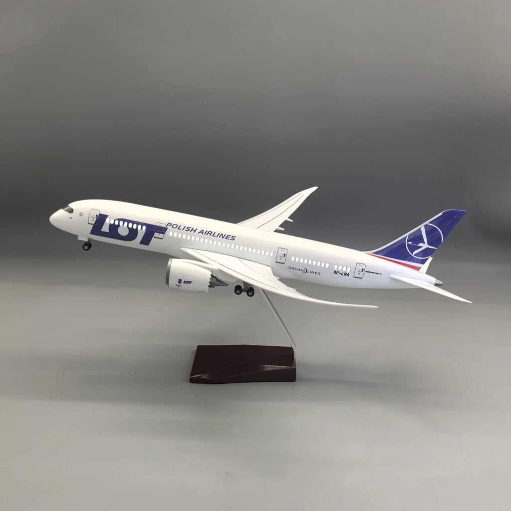 B787 LOT Polish Airways 43CM scale aircraft Model Resin kit for adults Airplane diecast Children toys Gift By Collectible