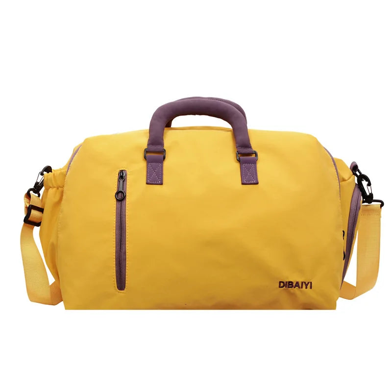 High Aesthetic Pure Color Large Capacity Lightweight Travel Bag Handheld Diagonal Sports Fitness Bag for Business Trips