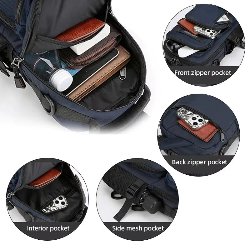 Men's Camping Waist Pack Chest Bag Oxford Crossbody Bags For Men Casual Bag Handbag Male Outdoor Hiking Climbing Travel Backpack