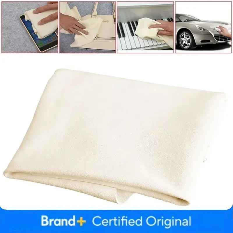 Natural Chamois Leather Cloth Free Shape Car Wash Towel Genuine Suede Ultra Absorbent Quick Dry Auto Cleaning Accessory