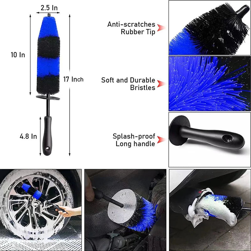 Car Wheel Wash Brush Plastic Handle Vehicle Big Brush for Car Wheel Rim Cleaning Tyre Tire Washing Brushes Tool Auto Accessories