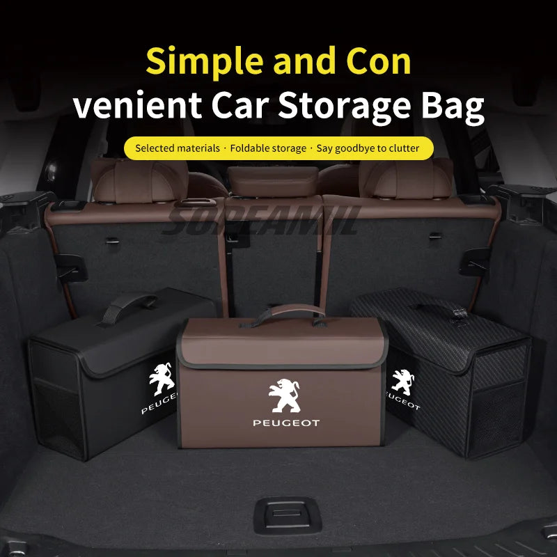 Car Trunk Organizing And Storage Box For  Peugeot 106 108 206 207 208 301 307 308 406 407 408 508 607 2008 3008 5008 RCZ Rifter