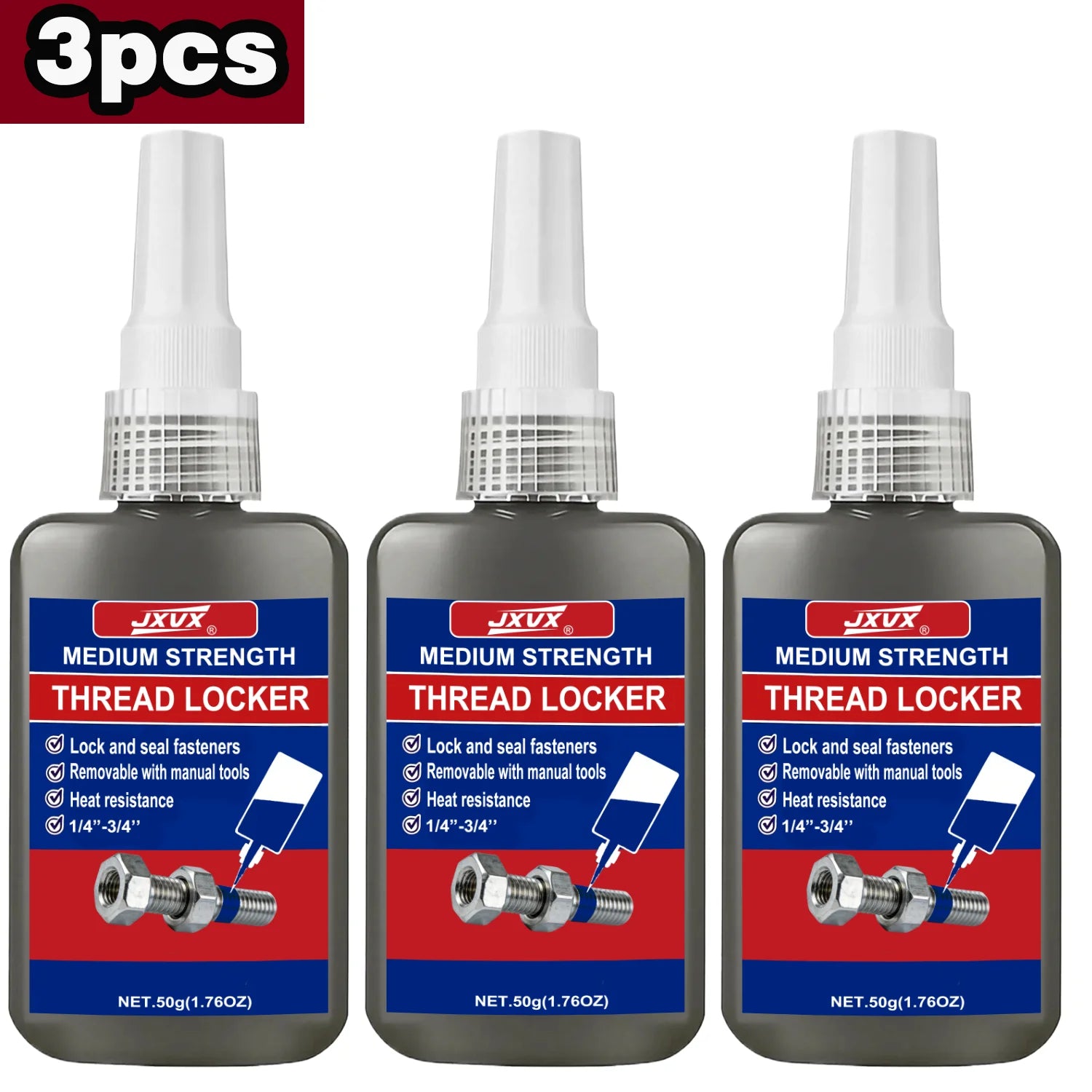 243/271 Medium Strength To High Threadlocker Blue  Red Threadlocker Adhesive Thread Locker Blue Screw Glue Agent Anaerobic Glue Anti-Loose 50ml.