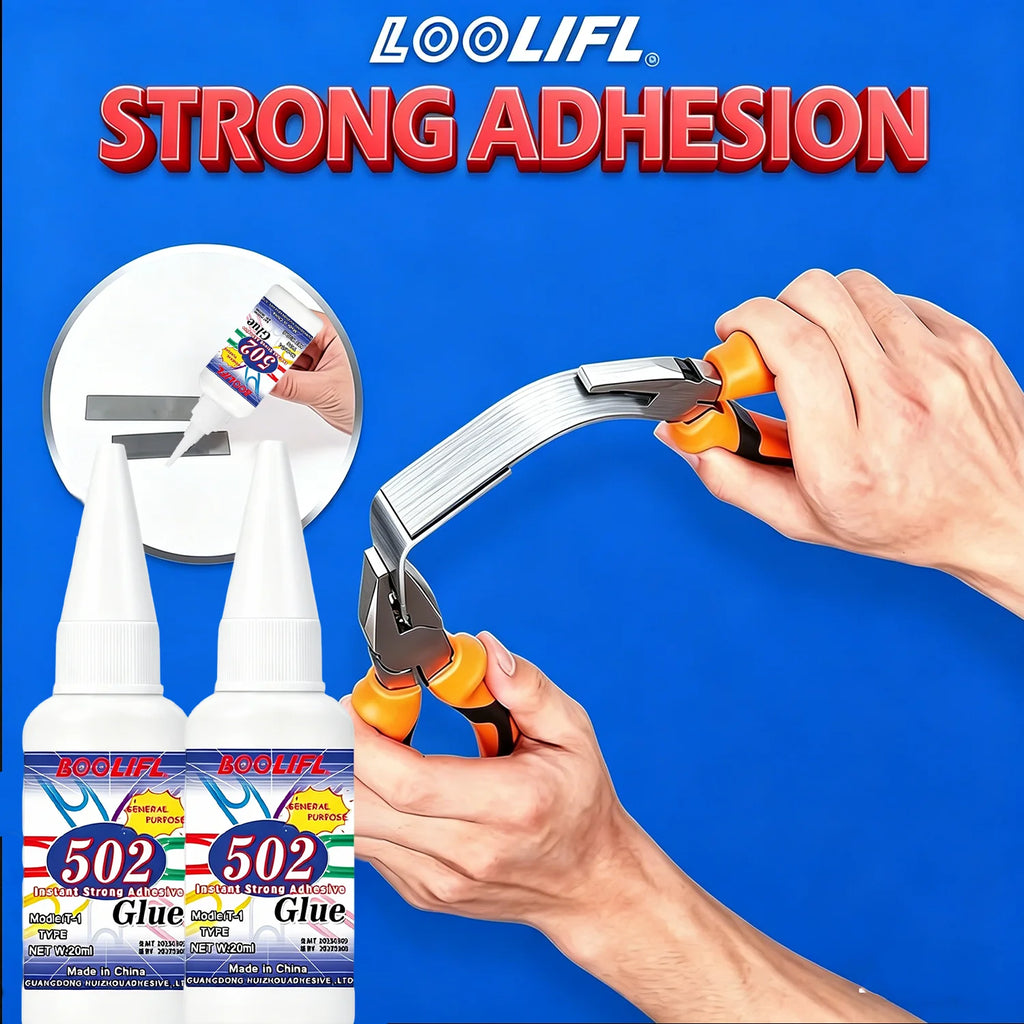 LOOLIFL 502 Super Glue Instant Quick-drying Cyanoacrylate Adhesive Leather Rubber Glass Wood Metal Strong Bond Liquid Glue Tool
