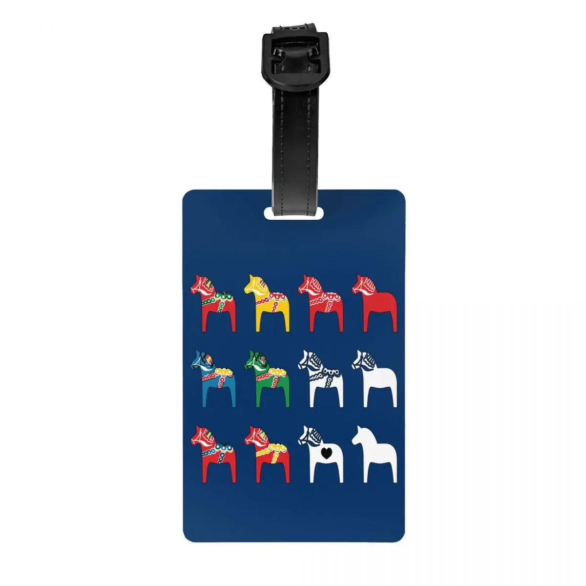Custom Swedish Folk Cats Luggage Tag With Name Card Privacy Cover ID Label for Travel Bag Suitcase